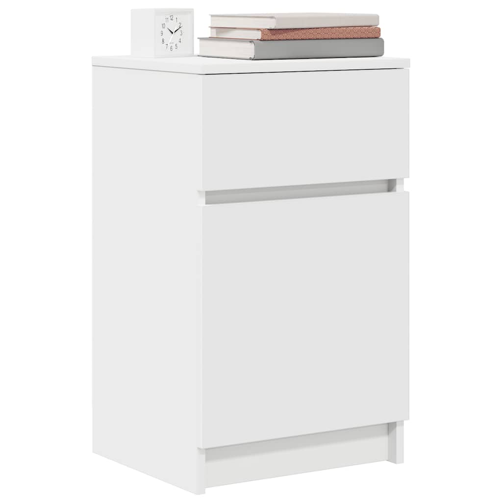 vidaXL Κομοδίνο λευκό 39x35x65 cm Κατασκευασμένο ξύλο