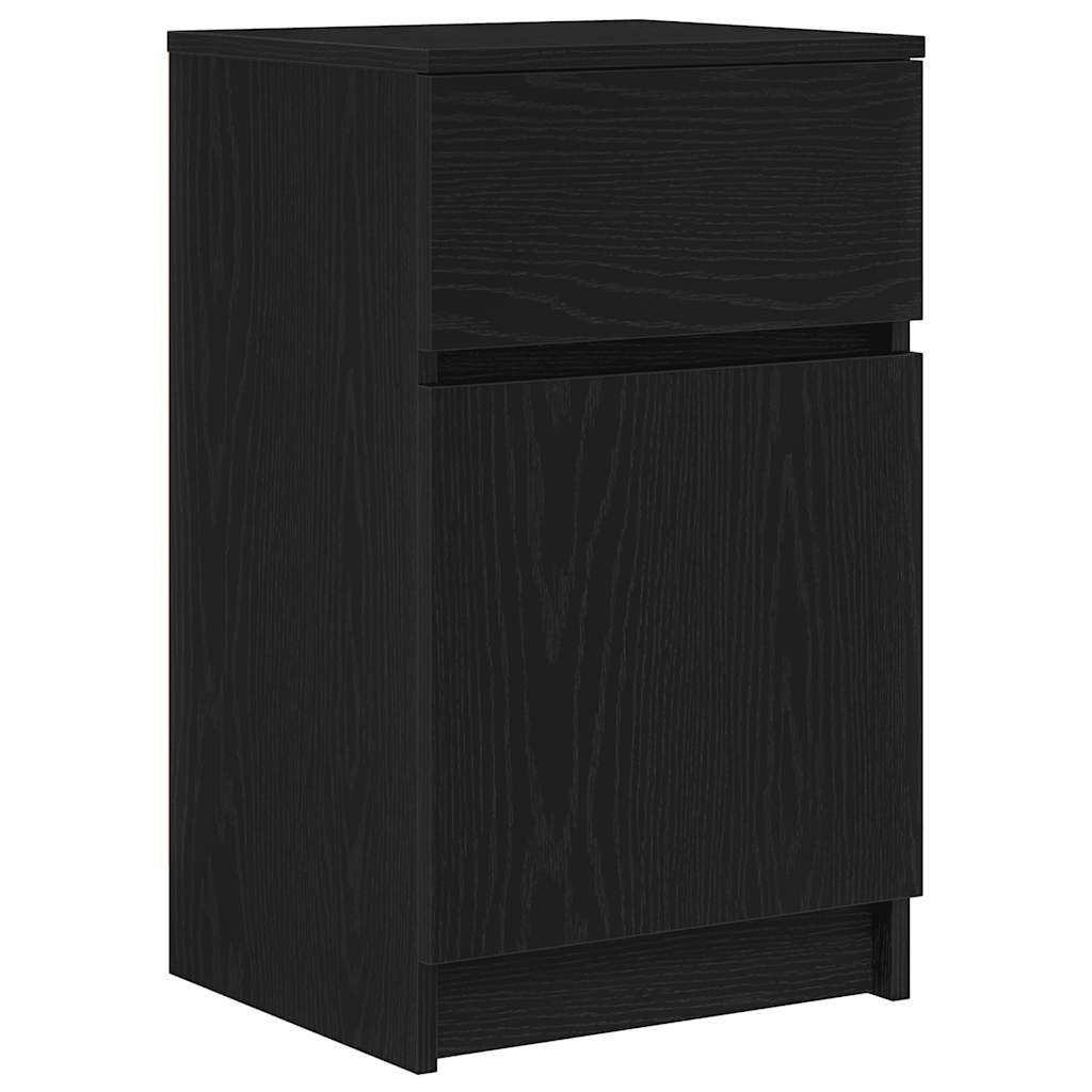 vidaXL Κομοδίνο Μαύρο 39x35x65 εκ. από Επεξεργασμένο Ξύλο