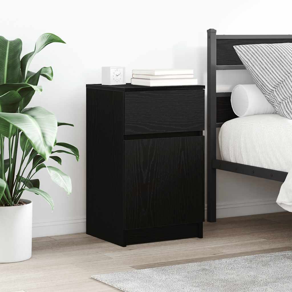 vidaXL Κομοδίνο Μαύρο 39x35x65 εκ. από Επεξεργασμένο Ξύλο