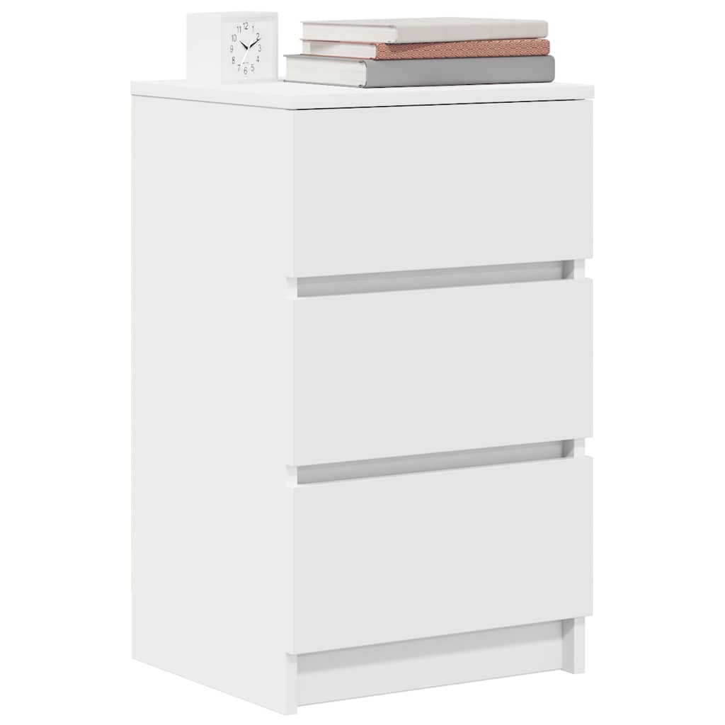 vidaXL Κομοδίνα με 3 συρτάρια 2 τεμάχια Λευκό 39x35x65 εκ.