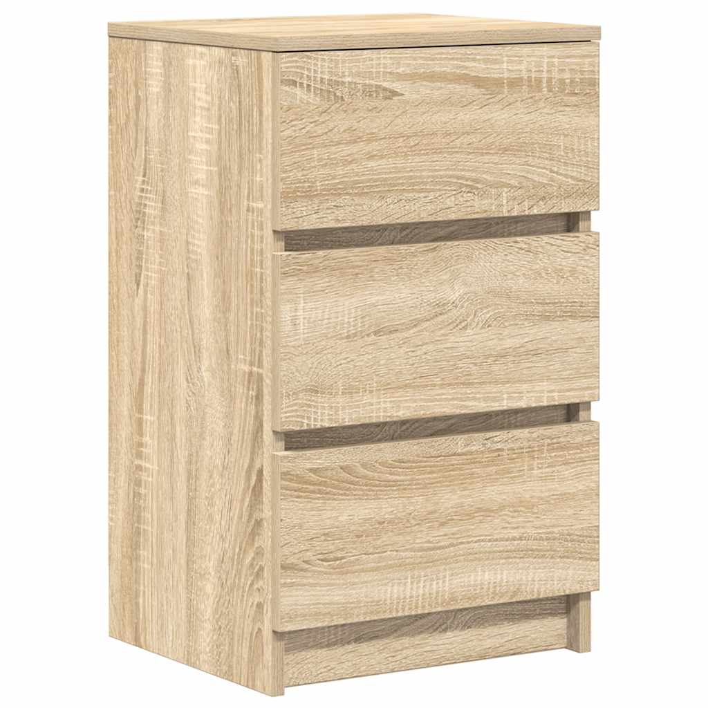 vidaXL Κομοδίνο με 3 συρτάρια Sonoma Δρυς 39x35x65 εκ.