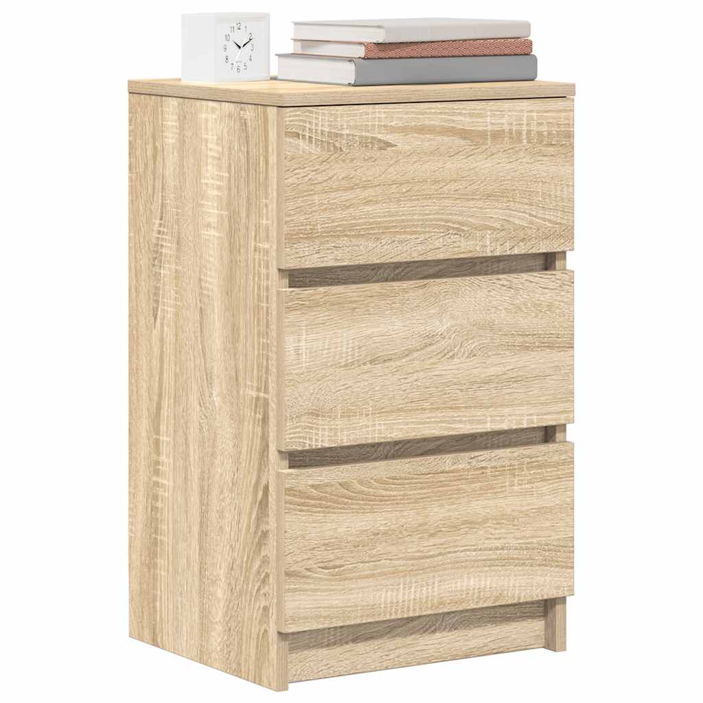 vidaXL Κομοδίνο με 3 συρτάρια Sonoma Δρυς 39x35x65 εκ.