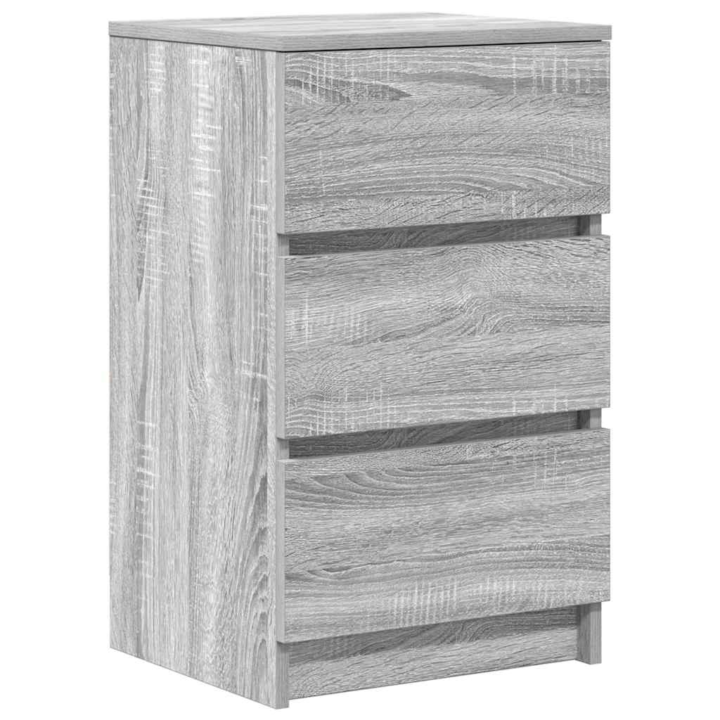vidaXL Κομοδίνο με 3 συρτάρια Γκρι Sonoma 39x35x65 εκ.