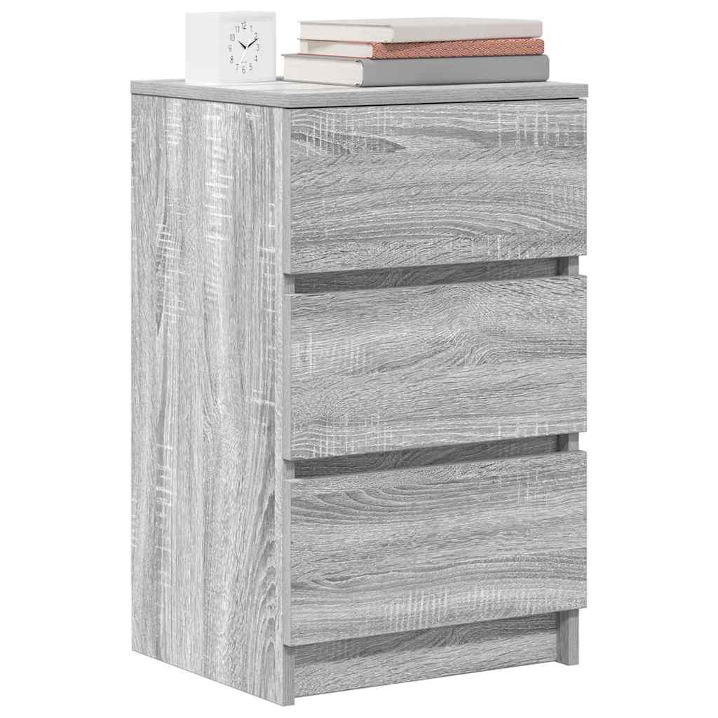 vidaXL Κομοδίνο με 3 συρτάρια Γκρι Sonoma 39x35x65 εκ.