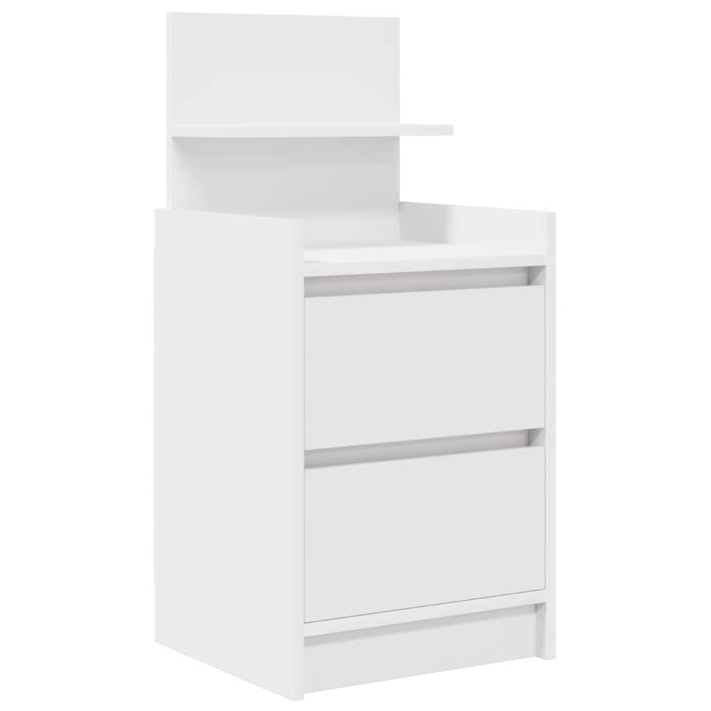 vidaXL Κομοδίνο με 2 συρτάρια Λευκό 38x34x80 cm