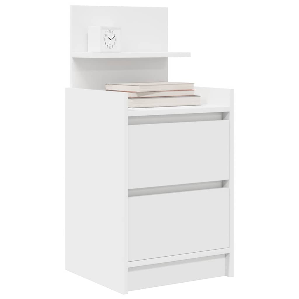 vidaXL Κομοδίνα με 2 συρτάρια 2 τεμάχια Λευκό 38x34x80 εκ.