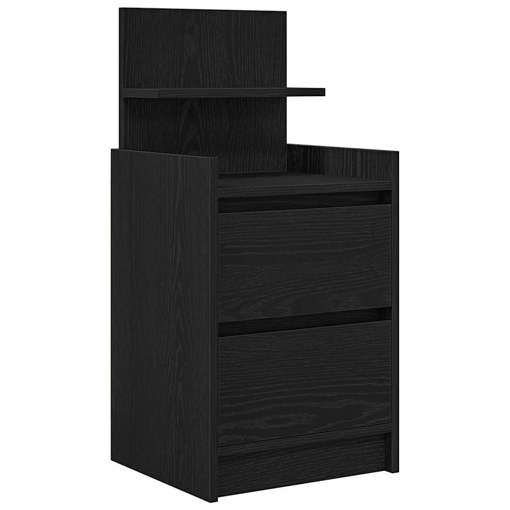 vidaXL Κομοδίνο με 2 συρτάρια Μαύρο 38x34x80 εκ.