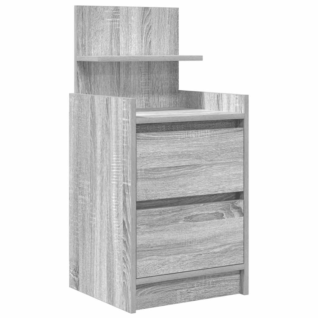 vidaXL Κομοδίνο με 2 συρτάρια Γκρι Sonoma 38x34x80 εκ.