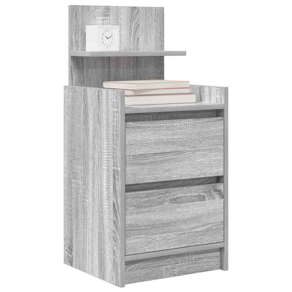 vidaXL Κομοδίνο με 2 συρτάρια Γκρι Sonoma 38x34x80 εκ.