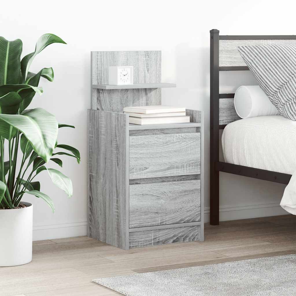 vidaXL Κομοδίνο με 2 συρτάρια Γκρι Sonoma 38x34x80 εκ.