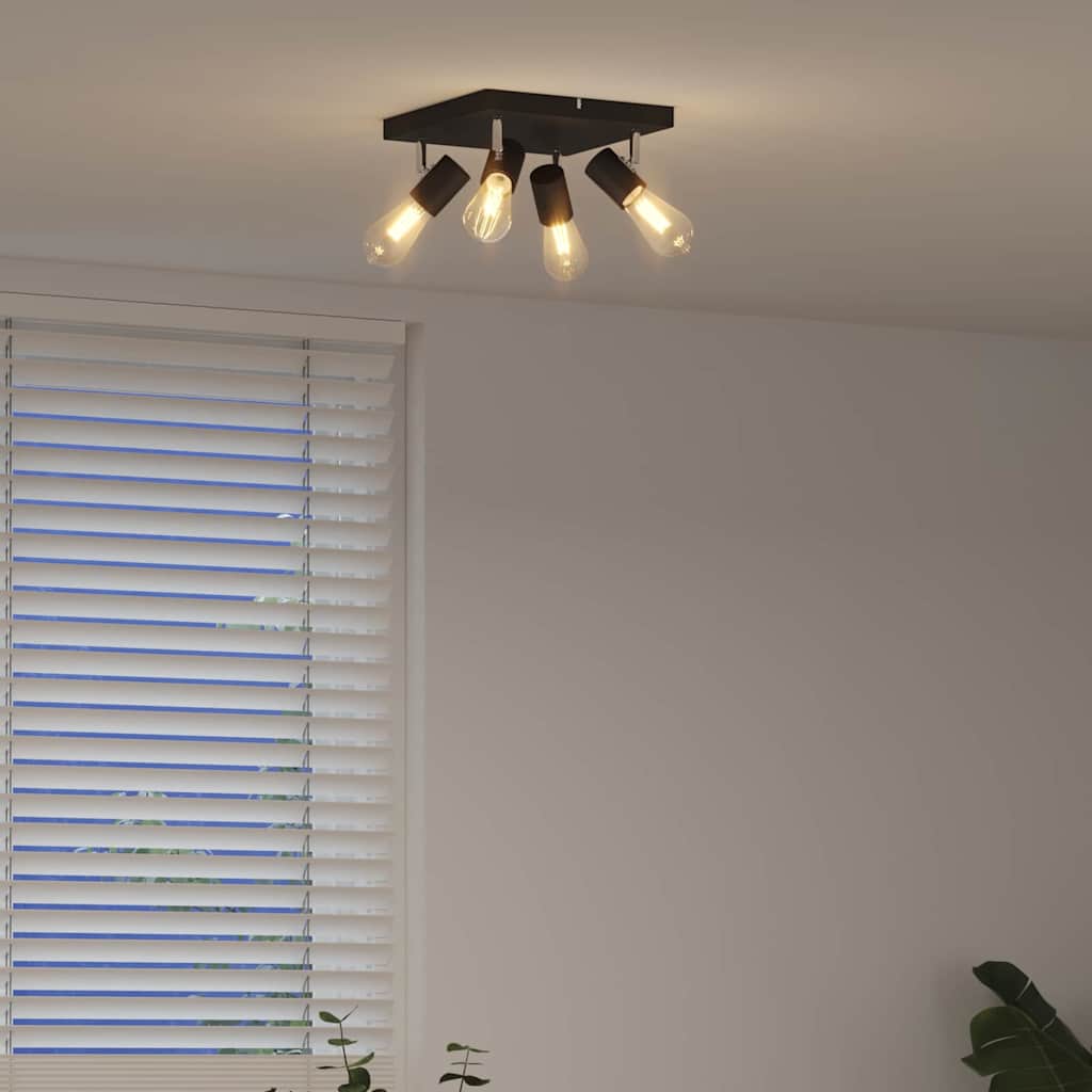 vidaXL Σποτ οροφής με προβολείς Μαύρο 26 x 26 x 11,5 εκ Μέταλλο