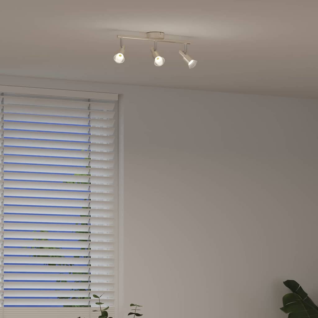 vidaXL Σποτ οροφής με προβολείς Νίκελ 39 x 10,5 x 10,5 εκ Ατσάλι