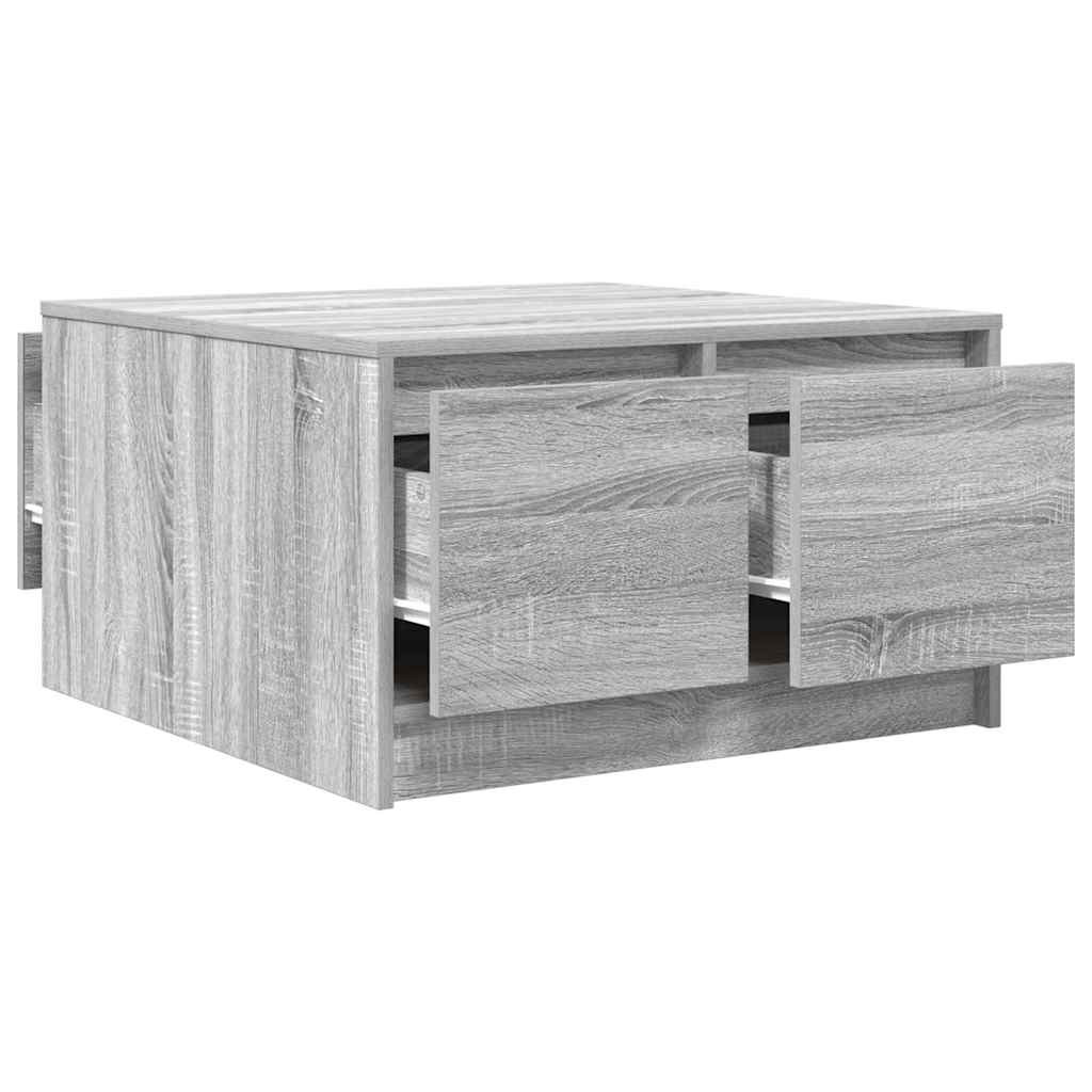 vidaXL Τραπεζάκι σαλονιού με συρτάρια Γκρι Sonoma 70,5x70x40 εκ.