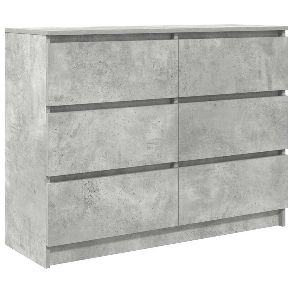 vidaXL Sideboard Μπετόν Γκρι 100x35x76 cm Κατασκευασμένο ξύλο