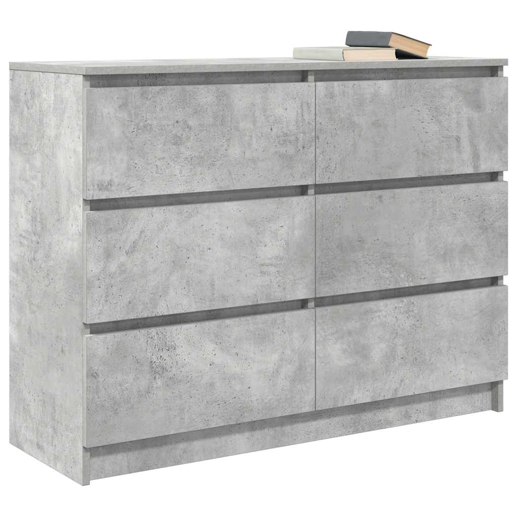 vidaXL Sideboard Μπετόν Γκρι 100x35x76 cm Κατασκευασμένο ξύλο