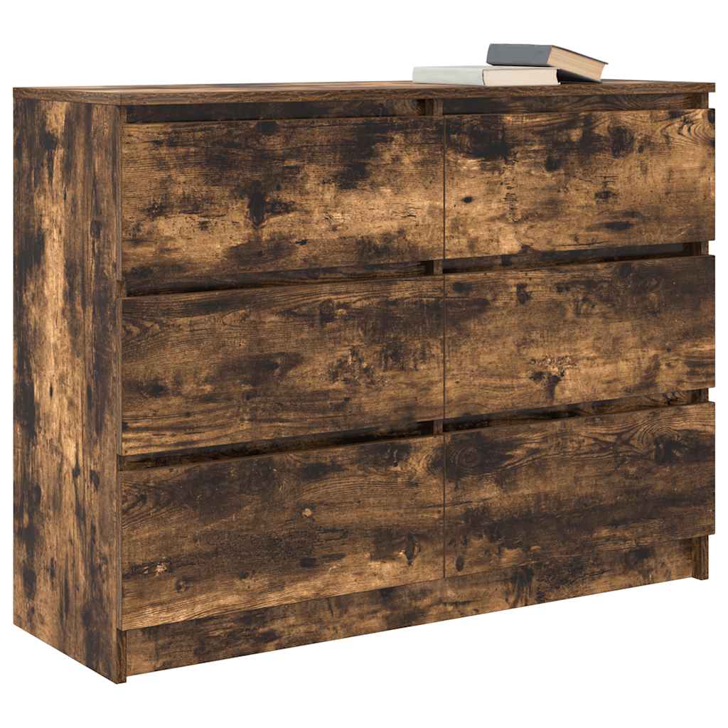 vidaXL Sideboard Καπνιστή δρυς 100x35x76 cm Κατασκευασμένο ξύλο