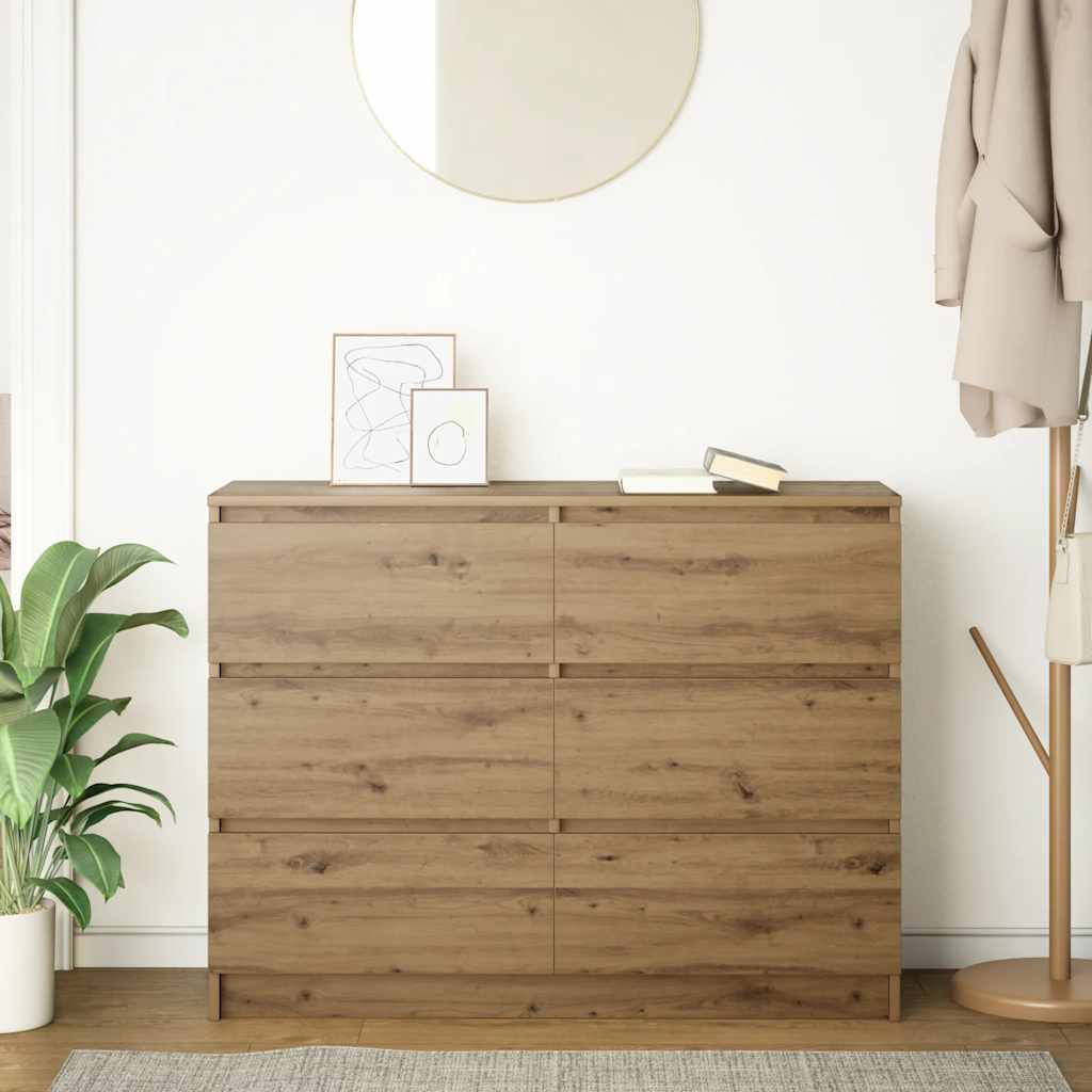 vidaXL Sideboard Artisan Oak 100x35x76 cm Κατασκευασμένο ξύλο