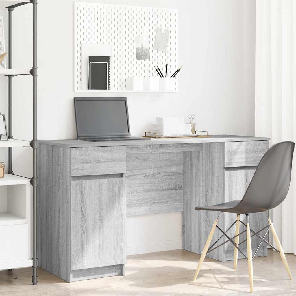 vidaXL Γραφείο Γκρι sonoma 140 x 49 x 76 εκ. Επεξεργασμένο ξύλο