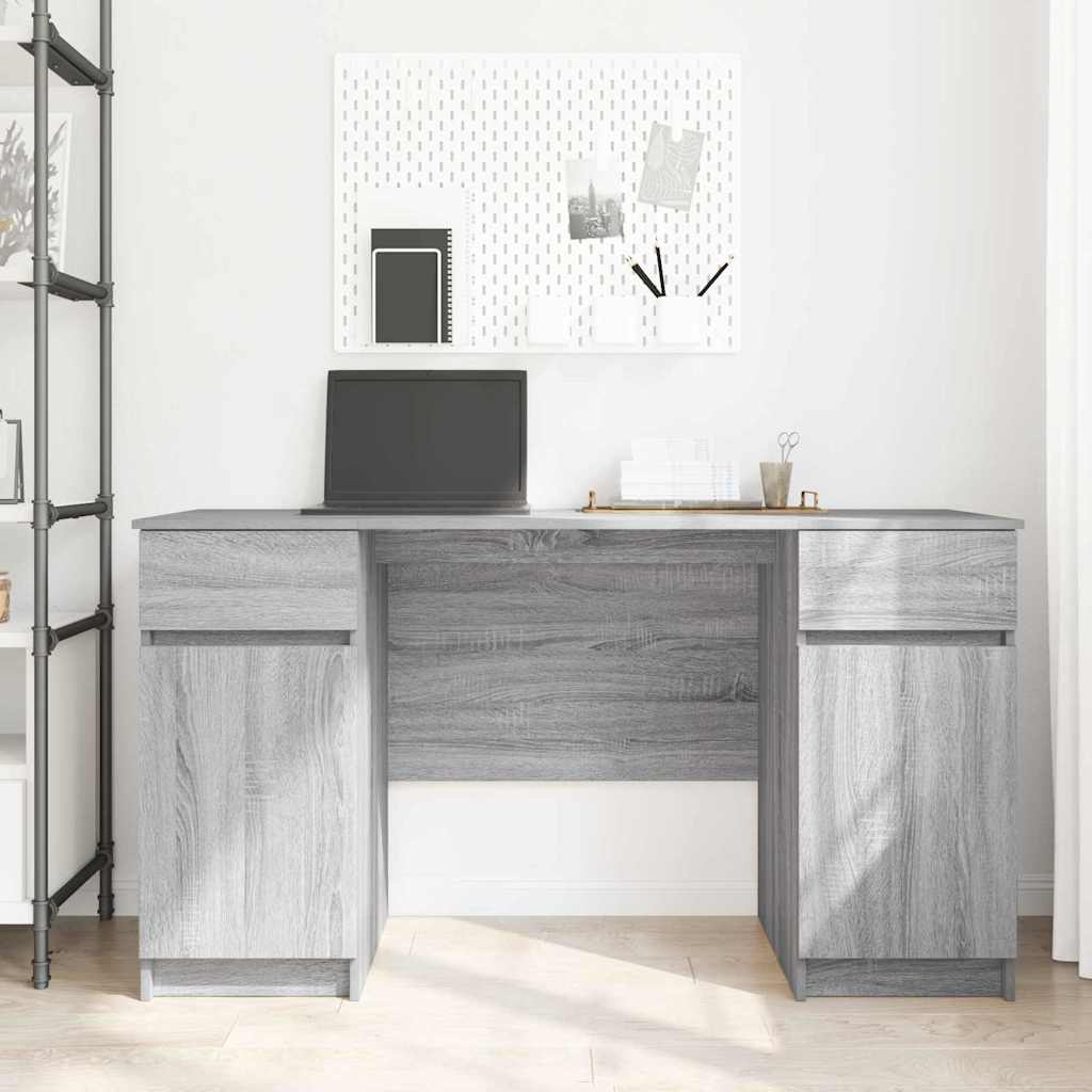 vidaXL Γραφείο Γκρι sonoma 140 x 49 x 76 εκ. Επεξεργασμένο ξύλο