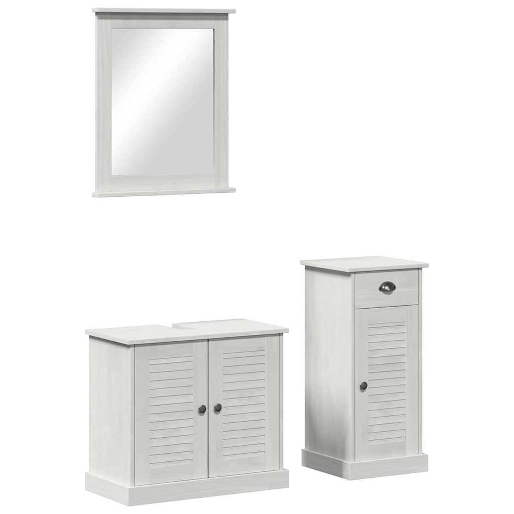 vidaXL Σετ Επίπλων Μπάνιου με συρτάρι 3 pcs Καφέ 37 x 34 x 80 εκ