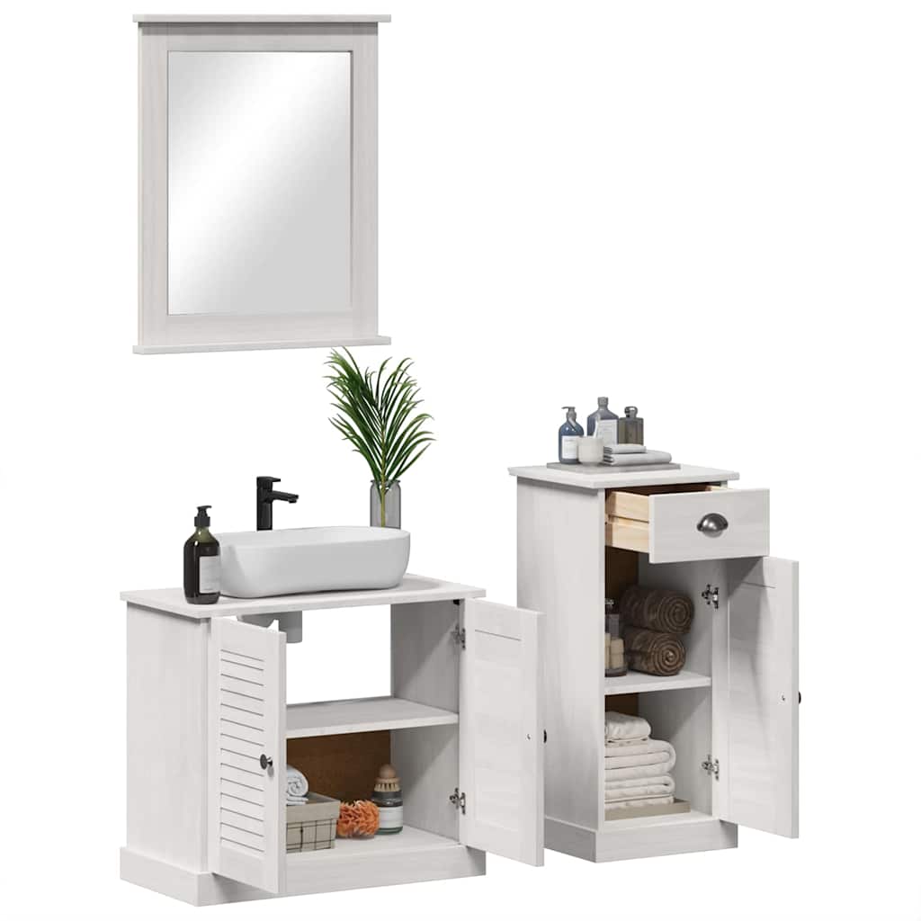 vidaXL Σετ Επίπλων Μπάνιου με συρτάρι 3 pcs Καφέ 37 x 34 x 80 εκ