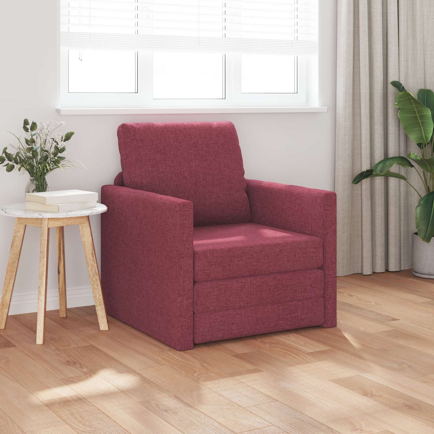 vidaXL Κρεβάτι καναπές Κόκκινο 74 x 77 x 81 εκ. ύφασμα