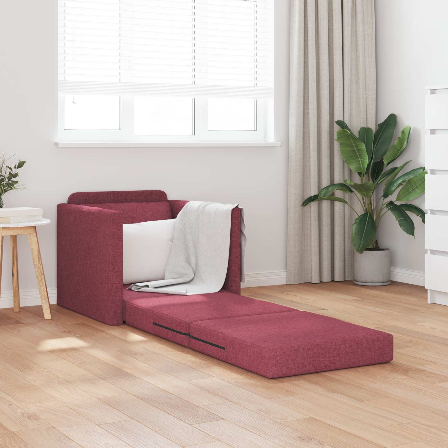 vidaXL Κρεβάτι καναπές Κόκκινο 74 x 77 x 81 εκ. ύφασμα