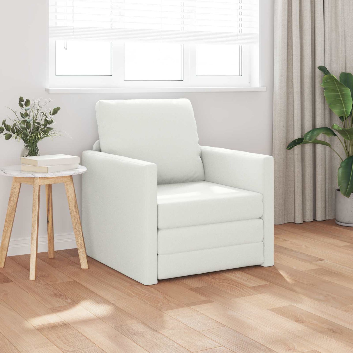 vidaXL Κρεβάτι καναπές Λευκό 74 x 77 x 81 εκ. Δερματίνη