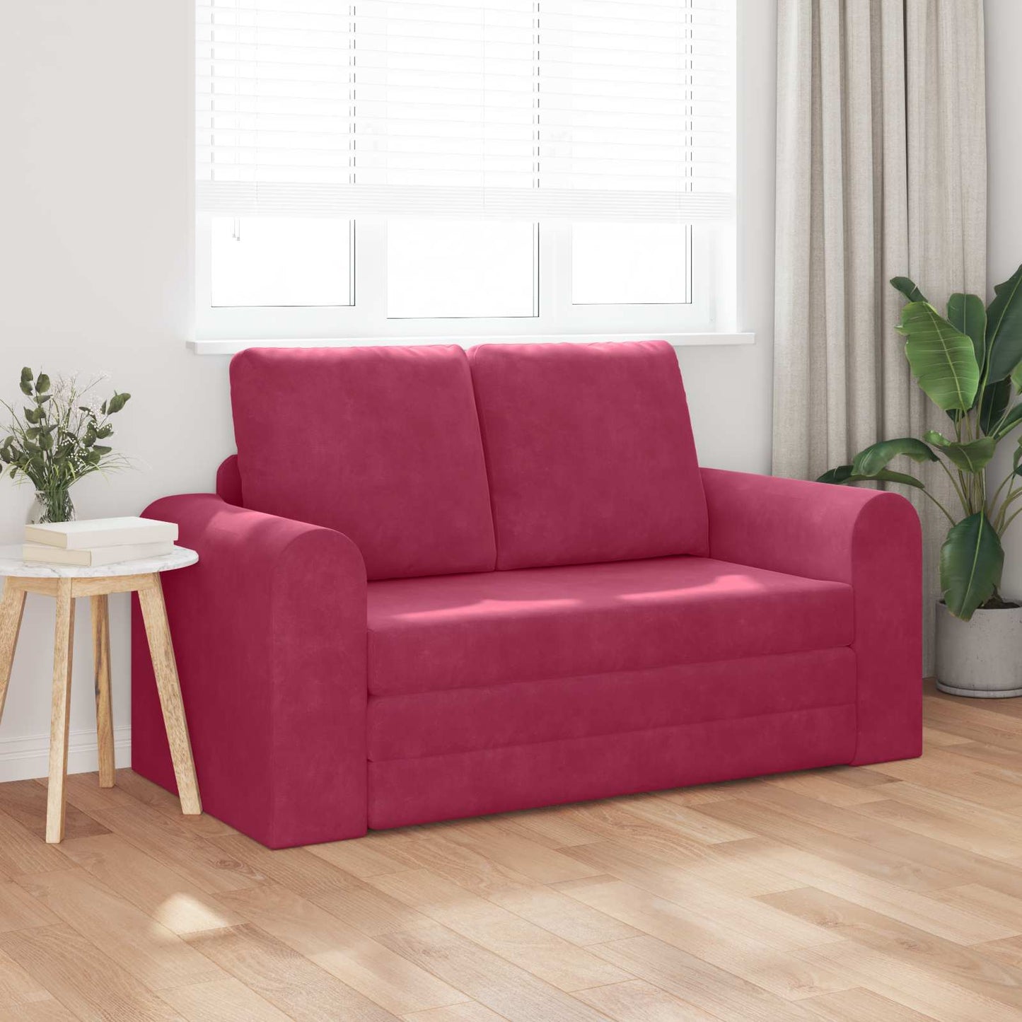 vidaXL Κρεβάτι καναπές Κόκκινο 148 x 71 x 83 εκ. Βελούδο