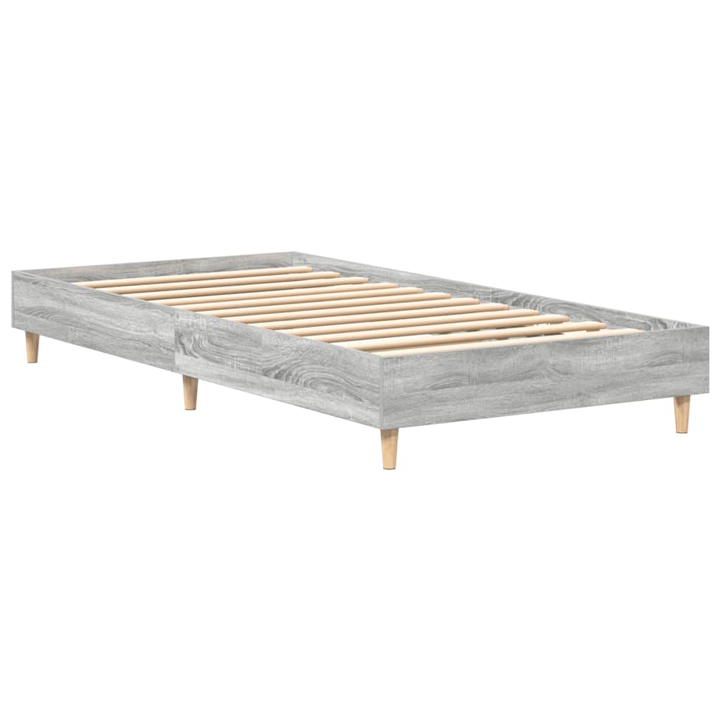 vidaXL Πλαίσιο κρεβατιού χωρίς στρώμα Grey Sonoma 90x190 cm