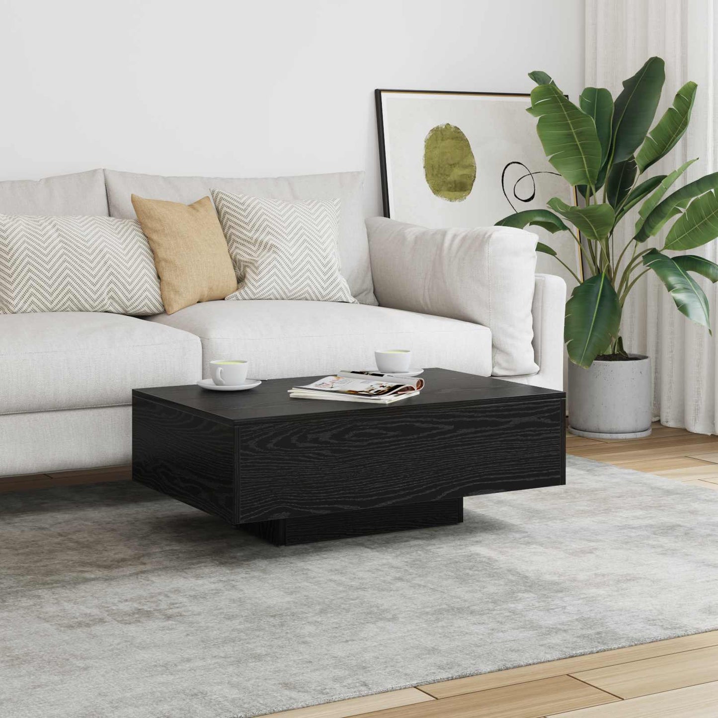 vidaXL Τραπεζάκι σαλονιού Μαύρη Οξυά 85 x 55 x 31 cm