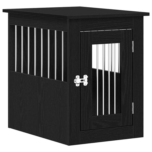 vidaXL Έπιπλα Κλουβιού για Σκύλους Μαύρο Δρυς 62 x 45 x 59 εκ. από Τεχνητό Ξύλο