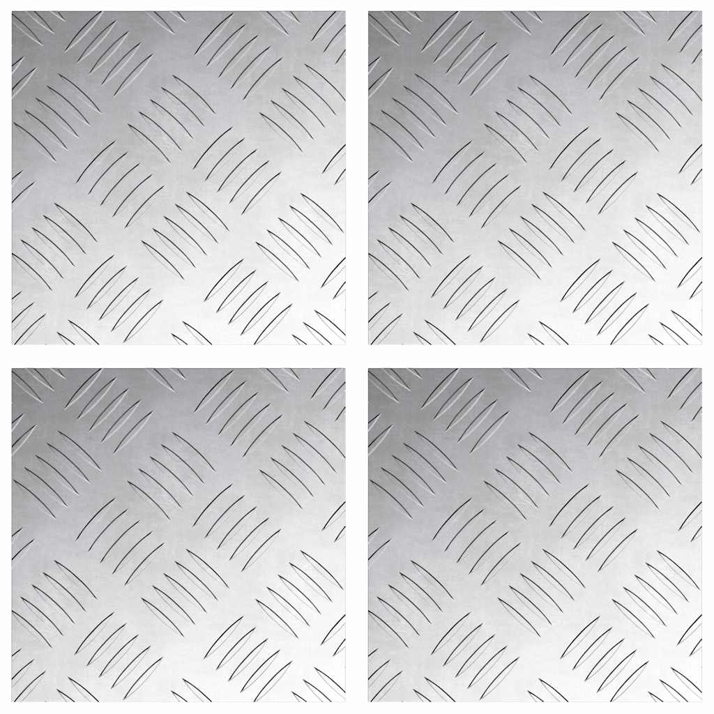 vidaXL Σκαλοπάτι 4 τμχ. 20 x 20 cm Ασημί Αλουμίνιο τετράγωνο