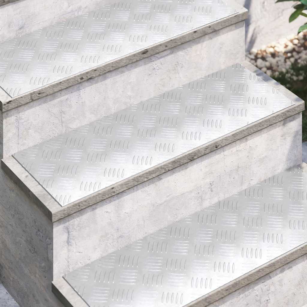 vidaXL Σκαλοπάτι 2 τμχ. 75 x 25 εκ. Ασημί Αλουμίνιο Ορθογώνιος