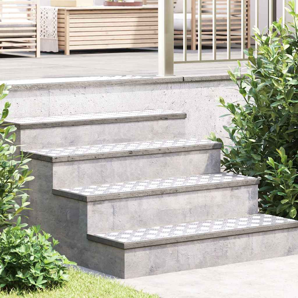 vidaXL Σκαλοπάτι 4 τμχ. 100 x 25 cm Ασημί Αλουμίνιο Ορθογώνιος