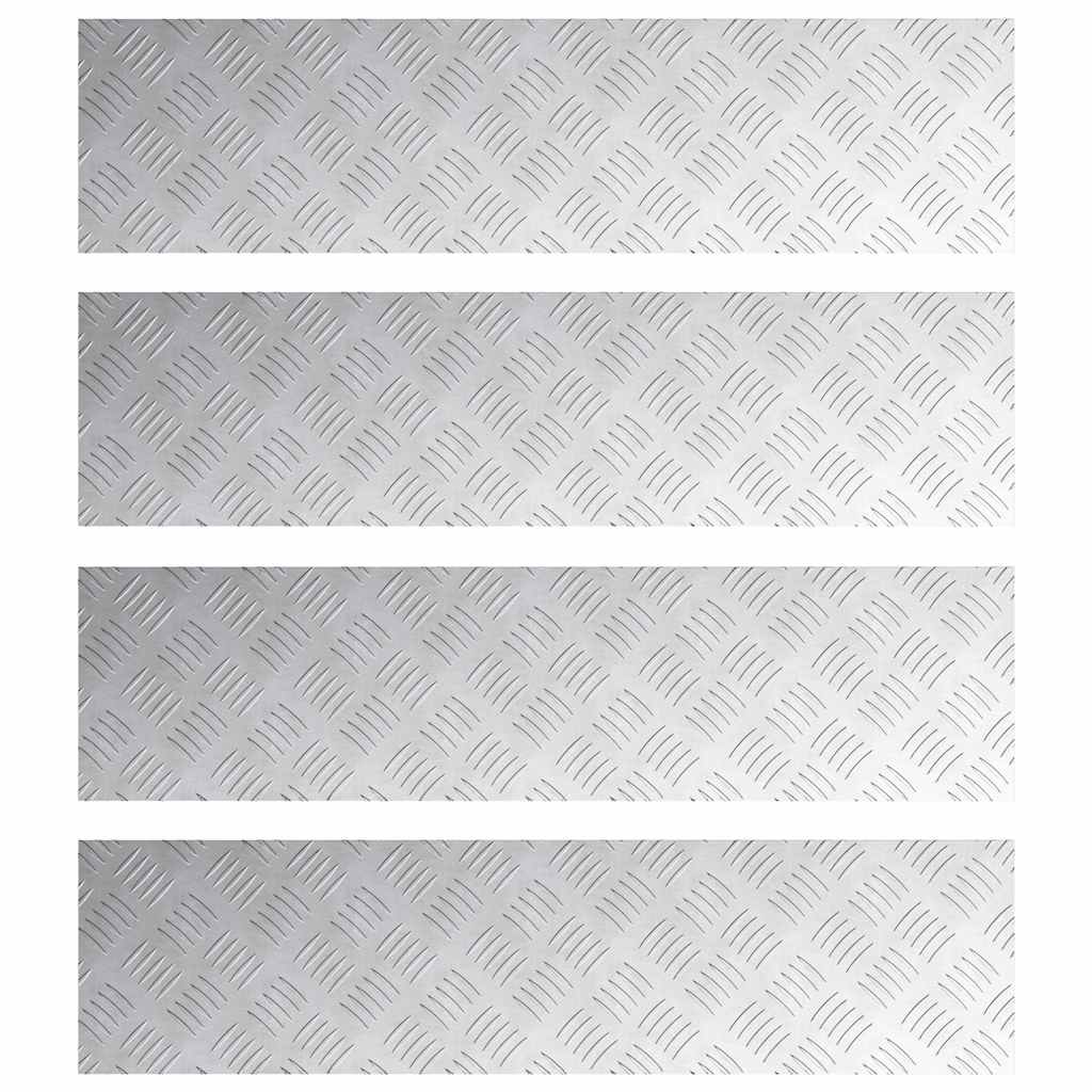 vidaXL Σκαλοπάτι 4 τμχ. 100 x 25 cm Ασημί Αλουμίνιο Ορθογώνιος