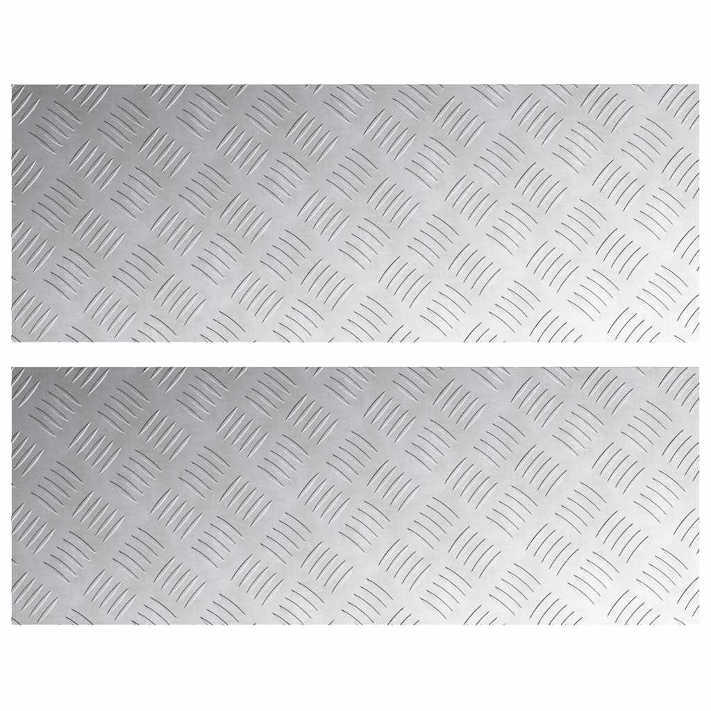 vidaXL Σκαλοπάτι 2 τμχ. 80 x 30 cm Ασημί Αλουμίνιο Ορθογώνιος