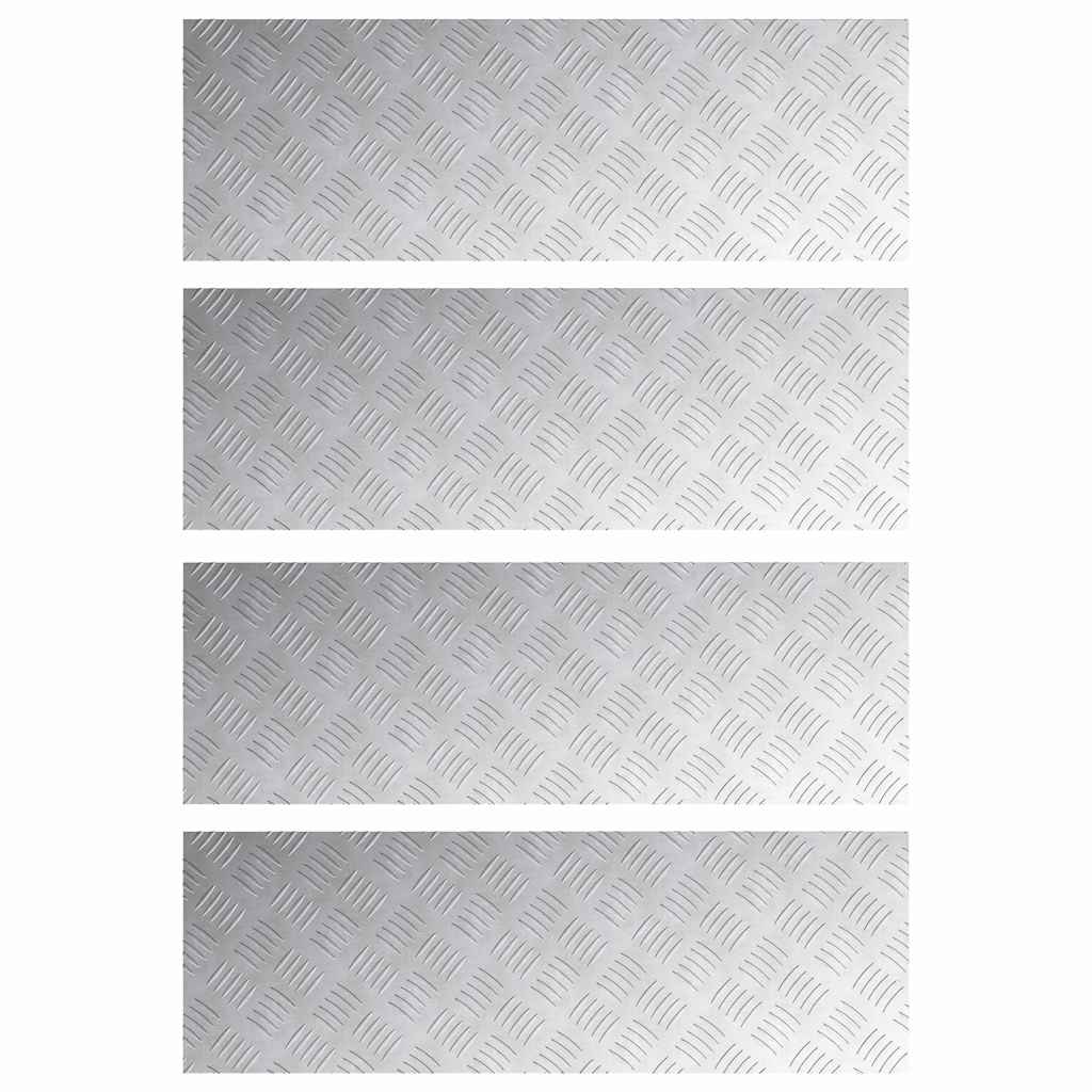 vidaXL Σκαλοπάτι 4 τμχ. 90 x 30 cm Ασημί Αλουμίνιο Ορθογώνιος