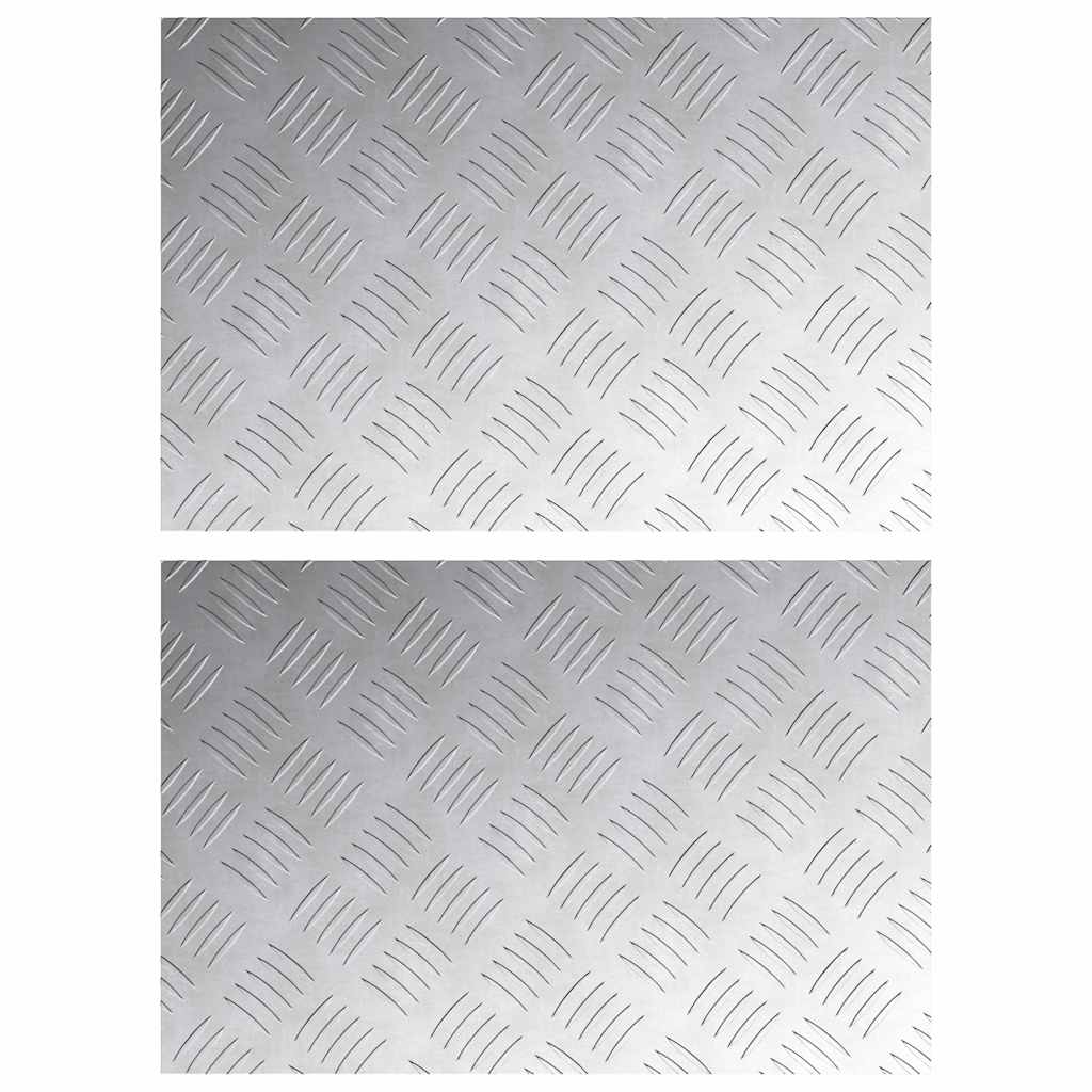 vidaXL Επιφάνειες Καρό 2 pcs Ασημί 60 x 40 cm Αλουμίνιο