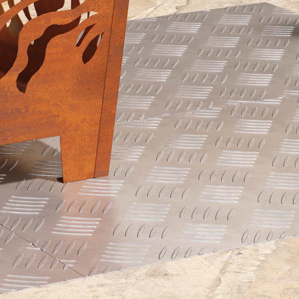 vidaXL Σκαλοπάτι 4 τμχ. 70 x 40 cm Ασημί Αλουμίνιο Ορθογώνιος