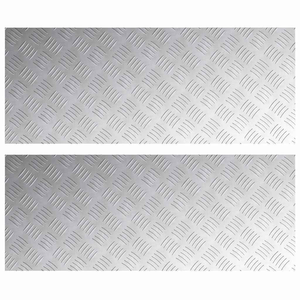 vidaXL Σκαλοπάτι 2 τμχ. 100 x 40 cm Ασημί Αλουμίνιο Ορθογώνιος