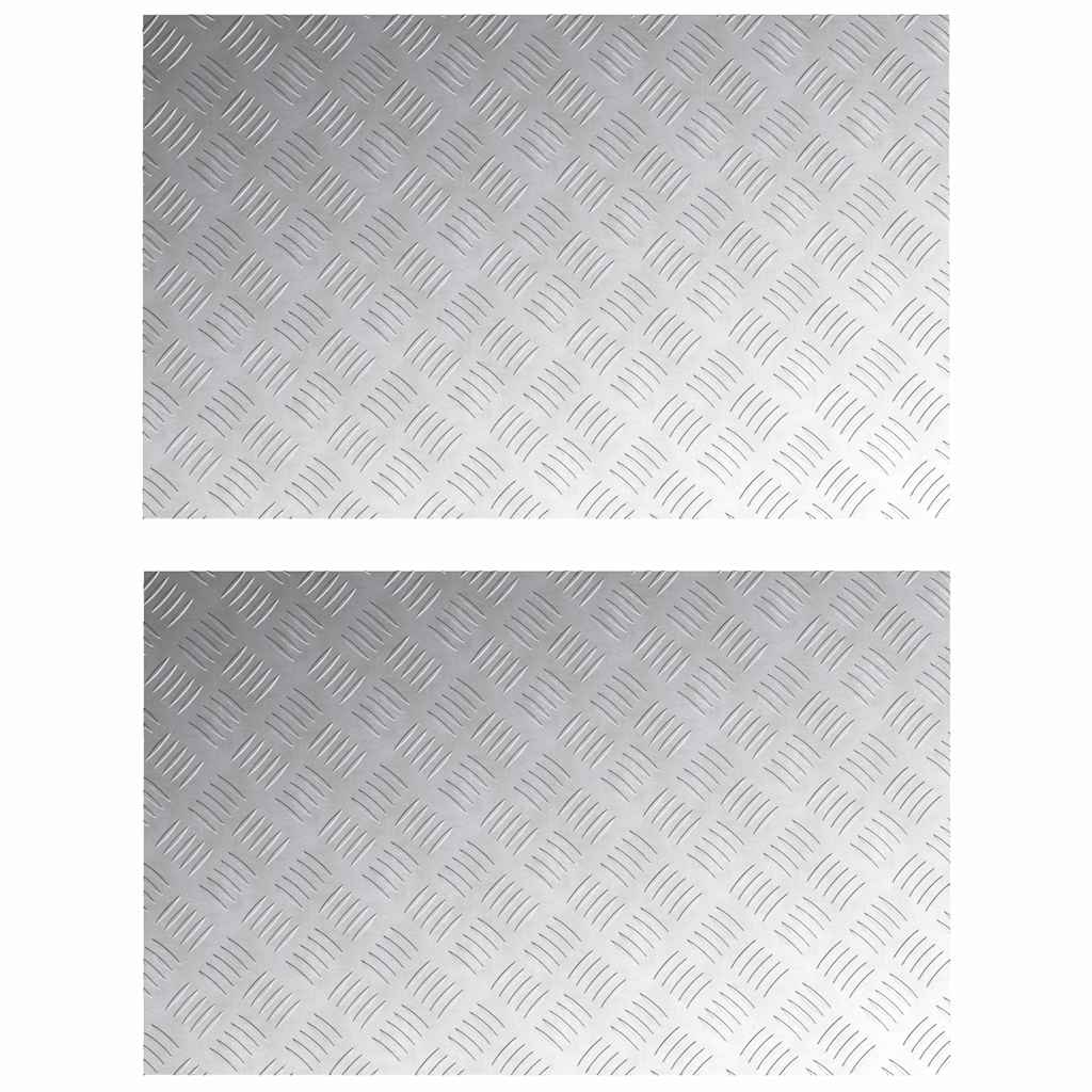 vidaXL Επιφάνειες Καρό 2 pcs Ασημί 80 x 50 cm Αλουμίνιο
