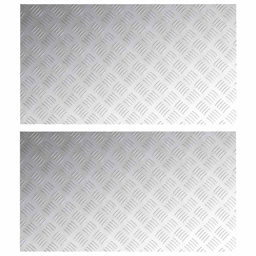 vidaXL Σκαλοπάτι 2 τμχ. 90 x 50 cm Ασημί Αλουμίνιο Ορθογώνιος