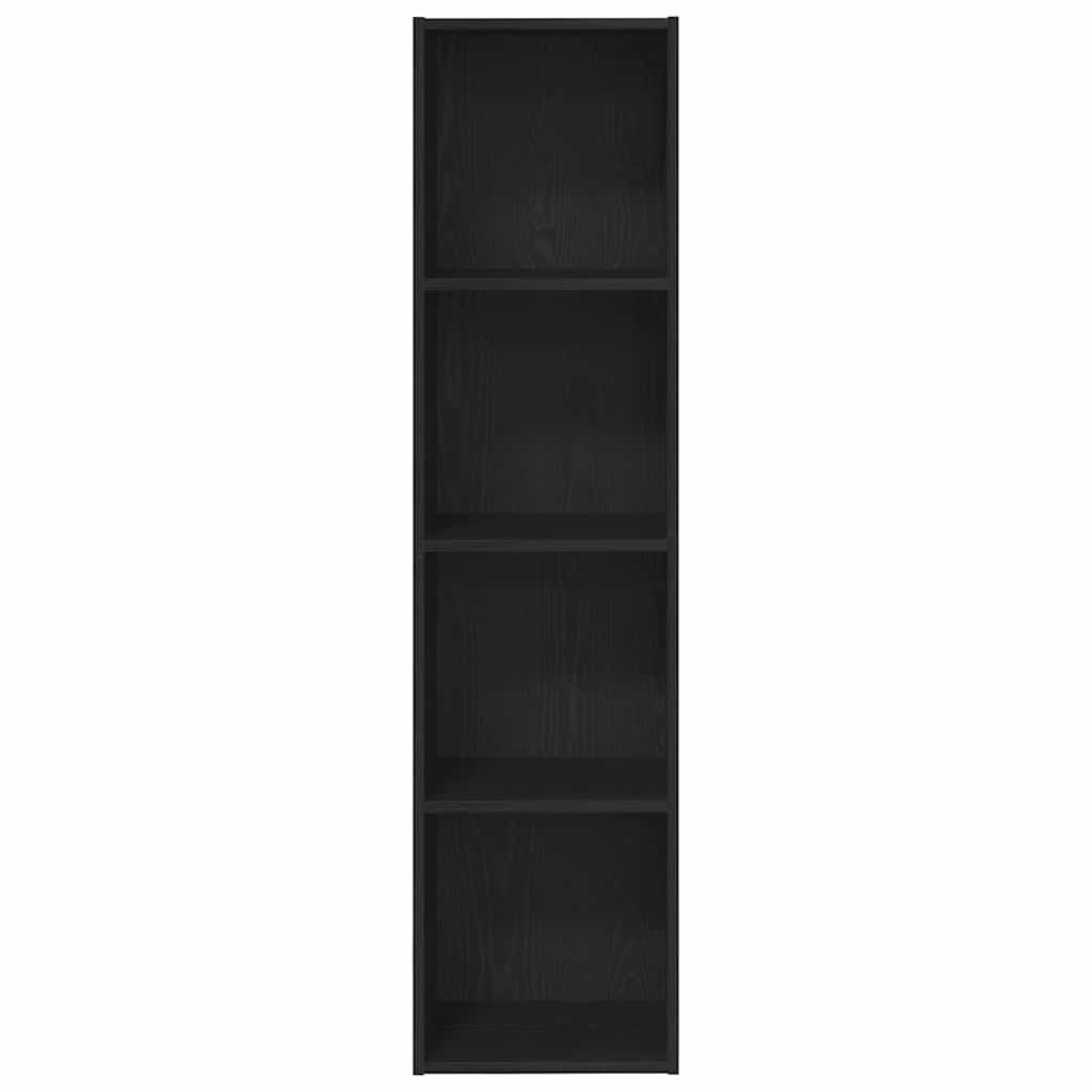 vidaXL Βιβλιοθήκη Επιτοίχιο Μαύρη Οξυά 143 x 30 x 36 εκ.