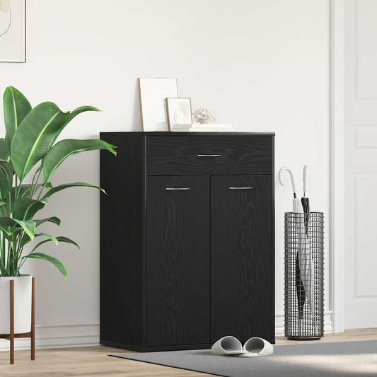 vidaXL Ράφι Παπουτσιών Μαύρη δρυς 60 x 35 x 84 εκ. Επεξεργασμένο ξύλο