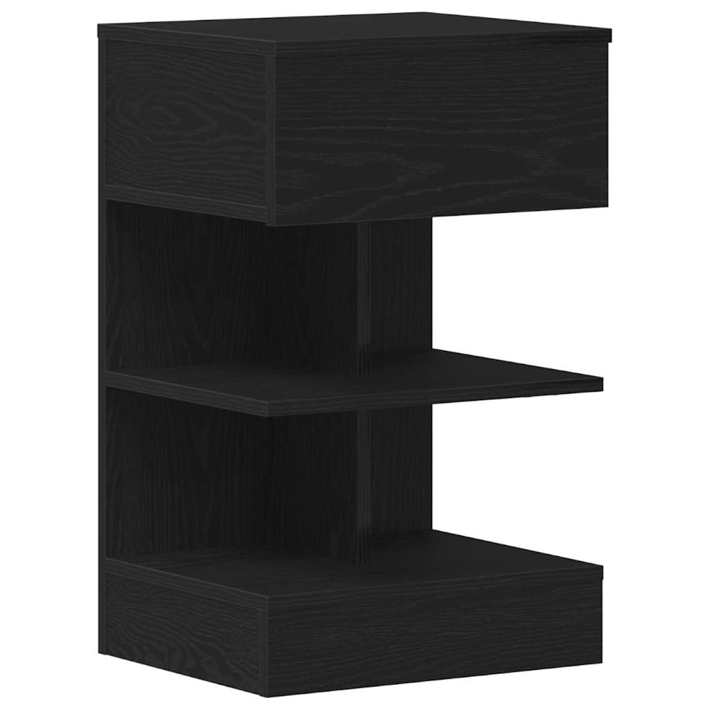 vidaXL Κομοδίνο Μαύρη Οξυά 40 x 35 x 65 εκ. Επεξεργασμένο Ξύλο