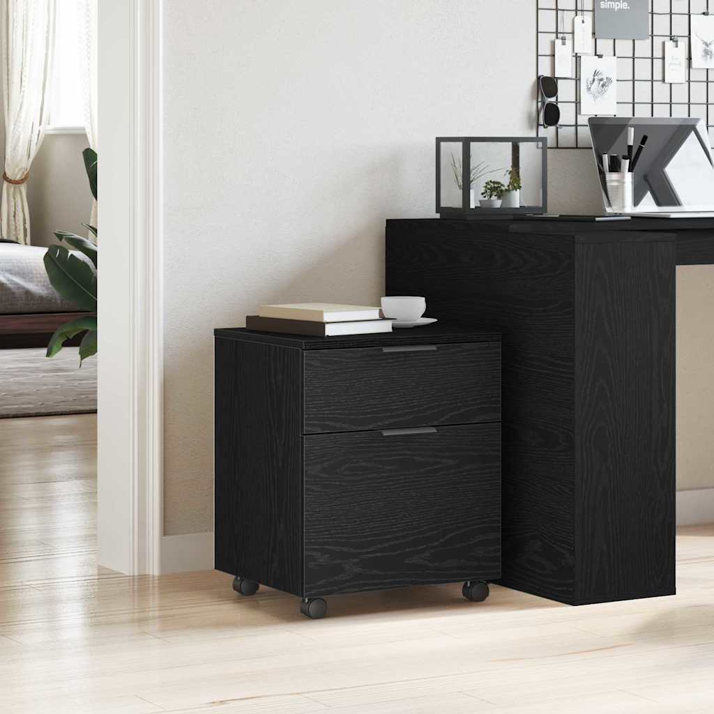 vidaXL Ντουλάπα Αρχείων Μαύρη Οξυά 45 x 38 x 54 εκ Επεξεργασμένο ξύλο