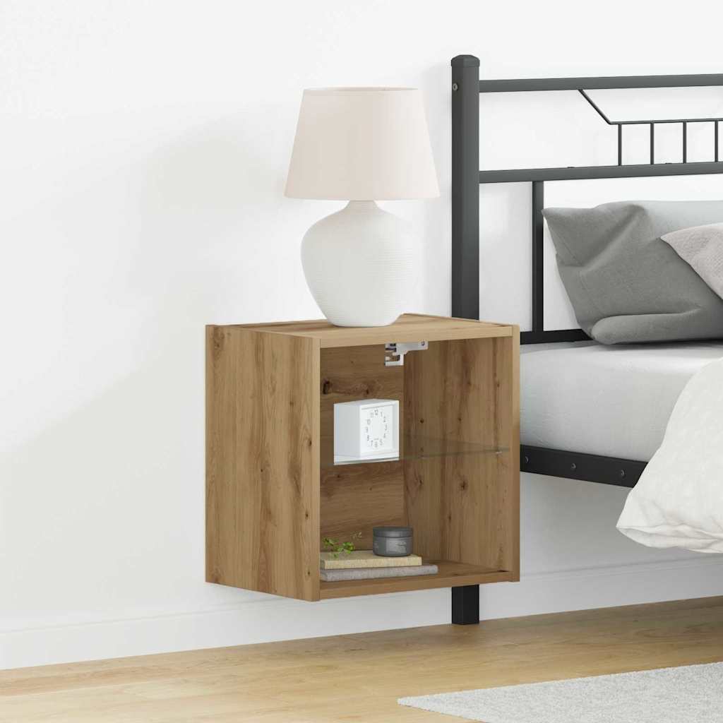 vidaXL Πλωτό ράφι 2 pcs Καφέ 40 x 28.5 x 40 εκ Επεξεργασμένο ξύλο