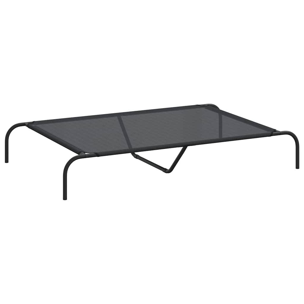 vidaXL Ανυψωμένο κρεβάτι σκύλου Μαύρο 130x80x20 cm Textilene ατσάλι