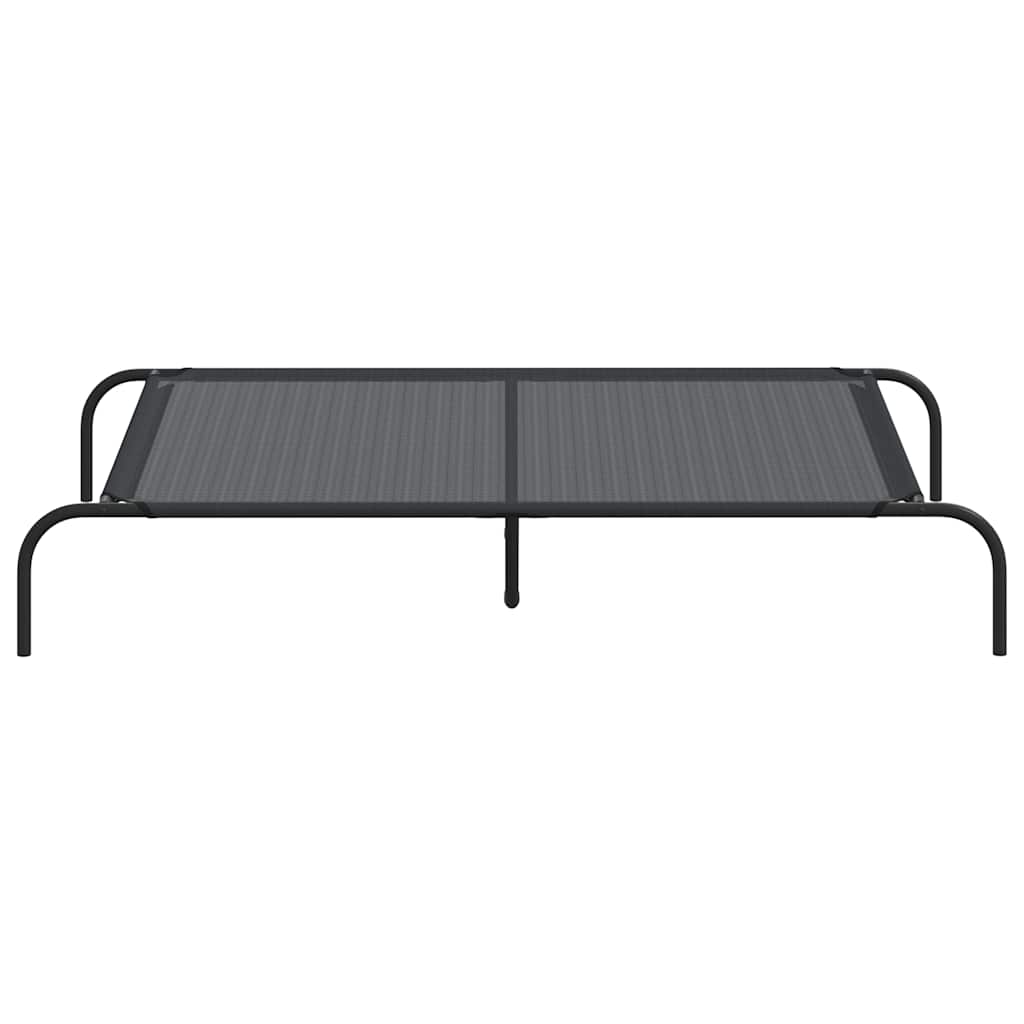 vidaXL Ανυψωμένο κρεβάτι σκύλου Μαύρο 130x80x20 cm Textilene ατσάλι